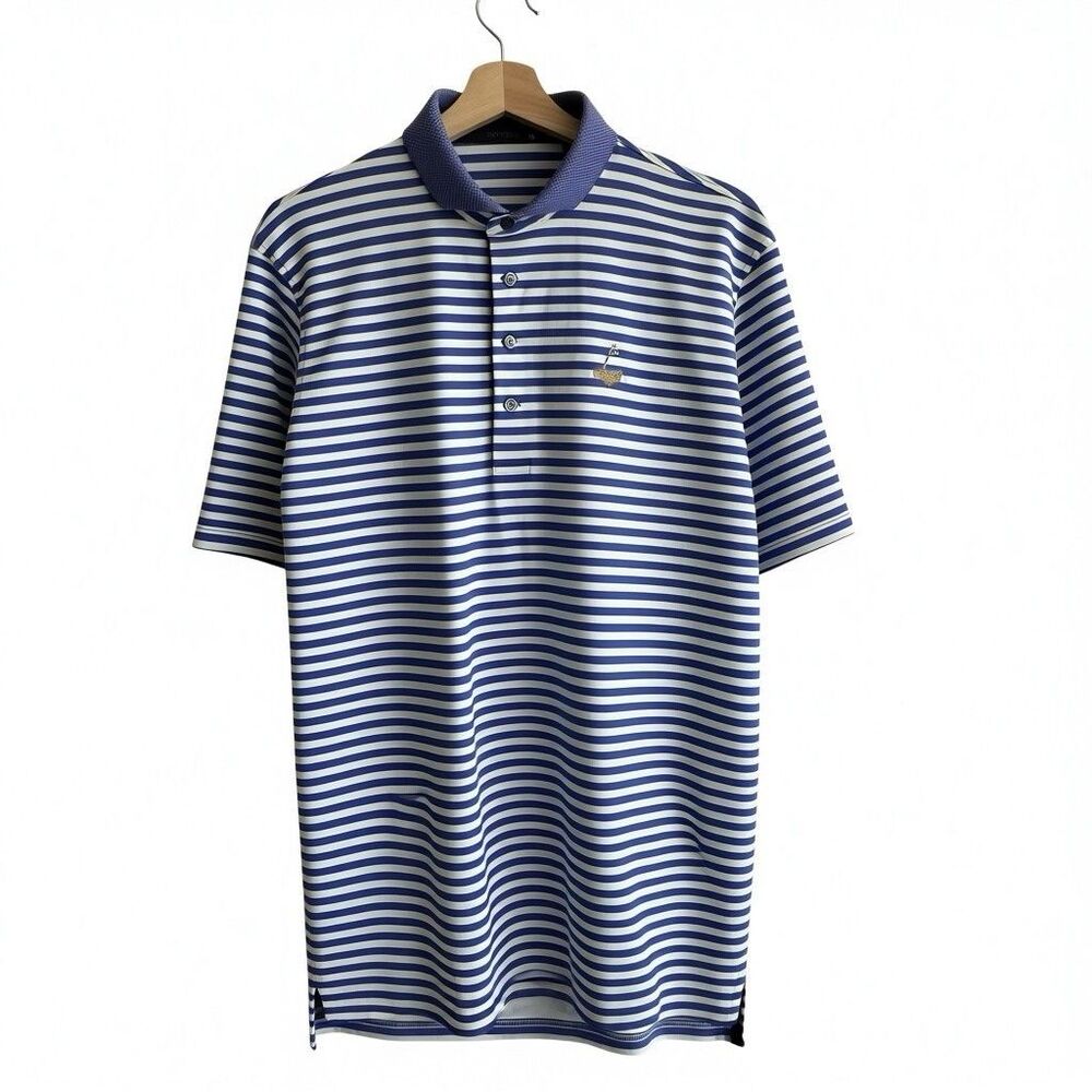 Greyson Polo Shirt Men XL Blue Stretch Stripe Embroidered Performance Golf